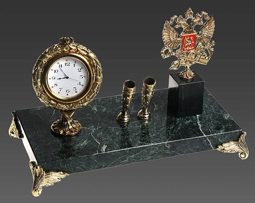 Бронзовые часы «Элина с п/п и гербом ФНС»