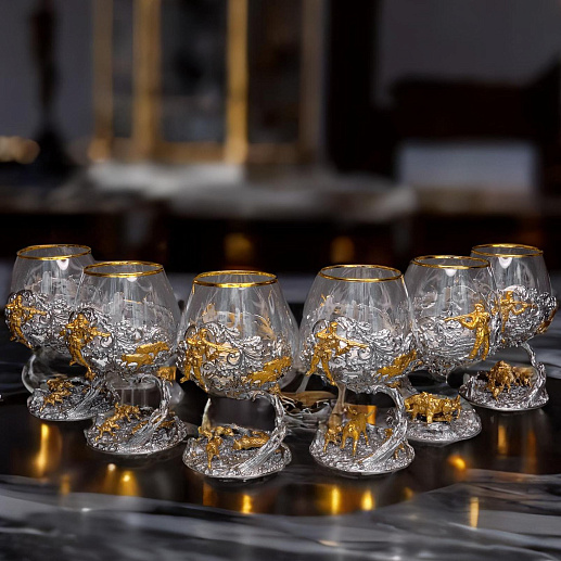 Набор бокалов для коньяка "Охота" купить с доставкой Набор бокалов для коньяка "Охота"